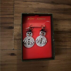 Betsey Johnson snowman Christmas earrings